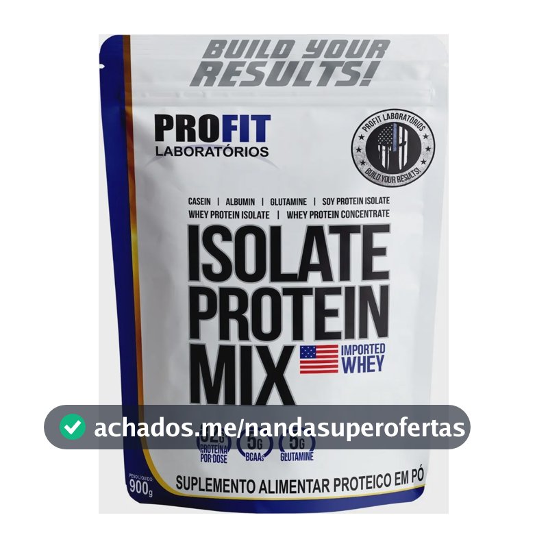 Whey Isolate Protein Mix Refil 900g - Profit Sabor Morango