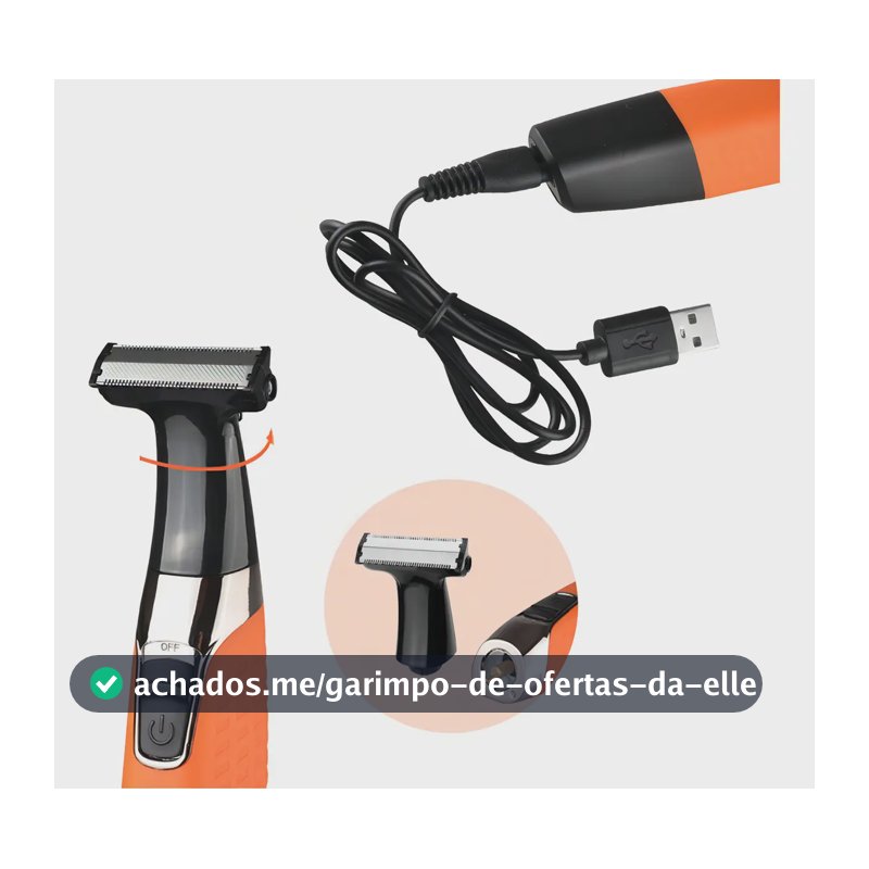 Maquininha 3 Em 1 Kemei KM-1910 Aparador Pelo Corpo Água Resistente