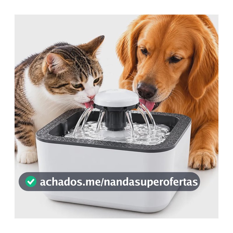Bebedouro Fonte Agua Filtro 2.5 Litros Gato Bomba Dagua Pet Branco