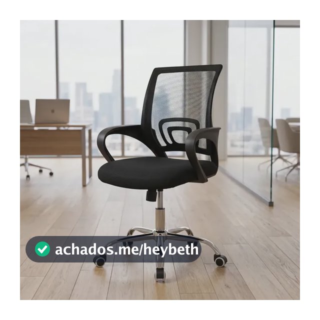 Cadeira De Escritorio Ergonomica Preta Home Office Escritório Mesh Respirável Giratoria