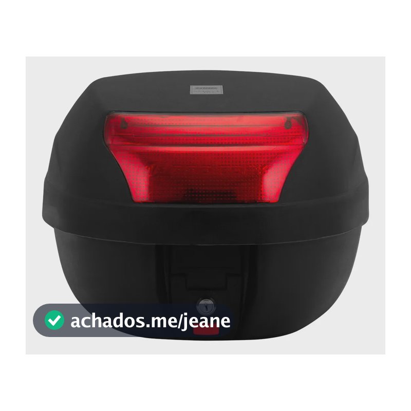 Baú Bauleto 28 Litros Caixa Traseira Garupa Moto Universal Vermelho