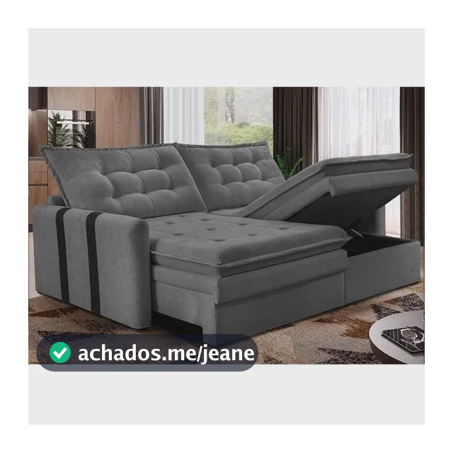 Sofá Sem Caixa Retrátil 2,00m Soft Petit Boucle Cama Inbox Cor Cinza-escuro