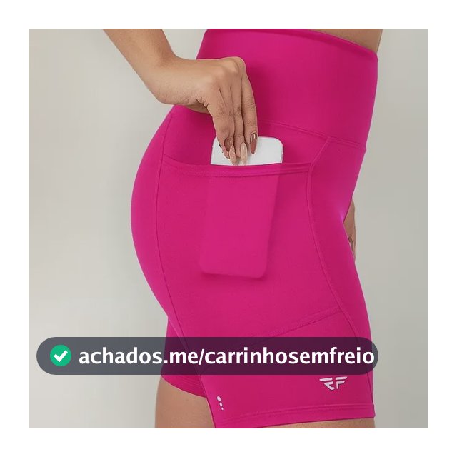 Short Feminino C/ Bolso Compressão Para Caminhada Academia