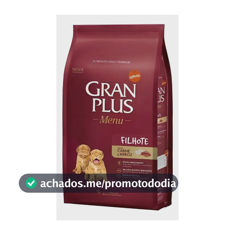 Ração Seca Gran Plus Menu Seca Filhote Cão Sabor Carne e Arroz 15kg