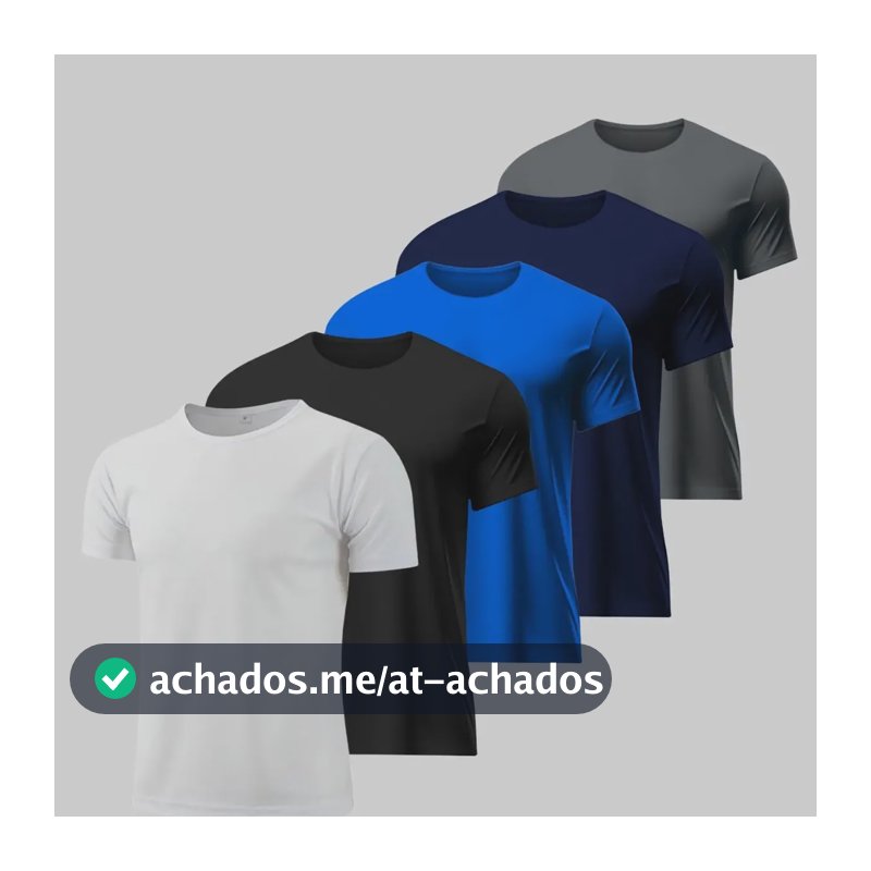 Kit 5 Camisetas Básicas Masculina Dry Fit Lisa Tradicional Cor-1 G