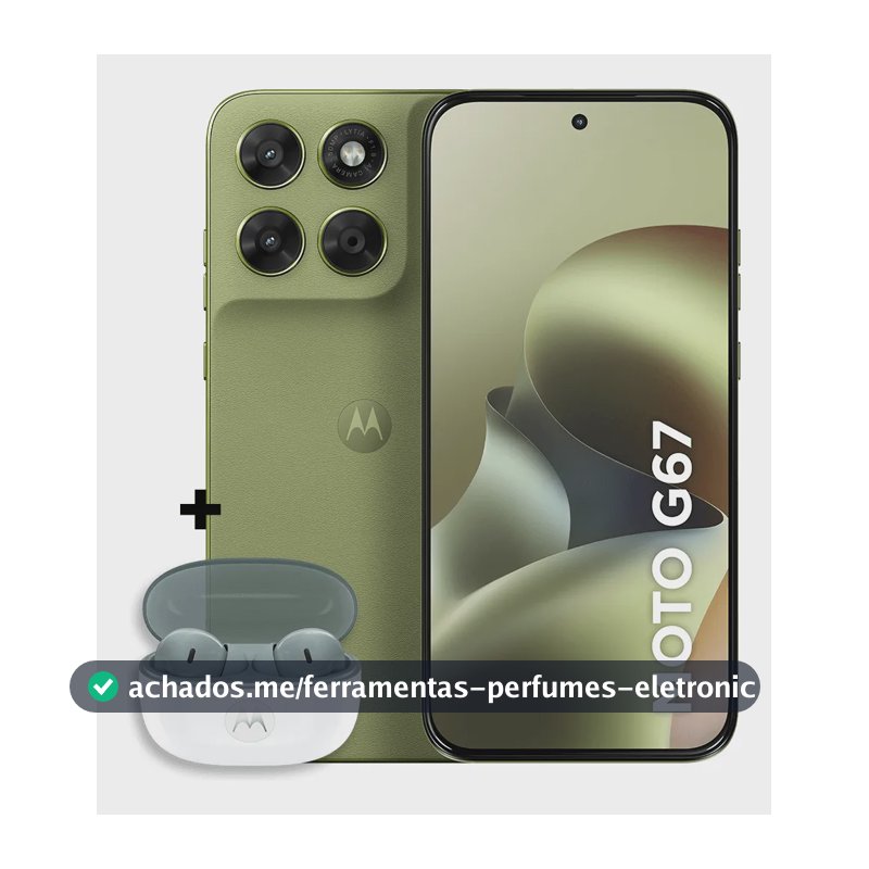 Kit Smartphone Motorola Moto G67 5g 256gb Verde + Moto Buds 2 Cinza