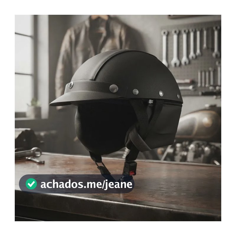 Capacete Couro Coquinho Pro Tork Custom Bike Moto Cor Preto