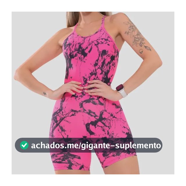 Macaquinho Fitness Academia Feminino Marmorizado Modelador