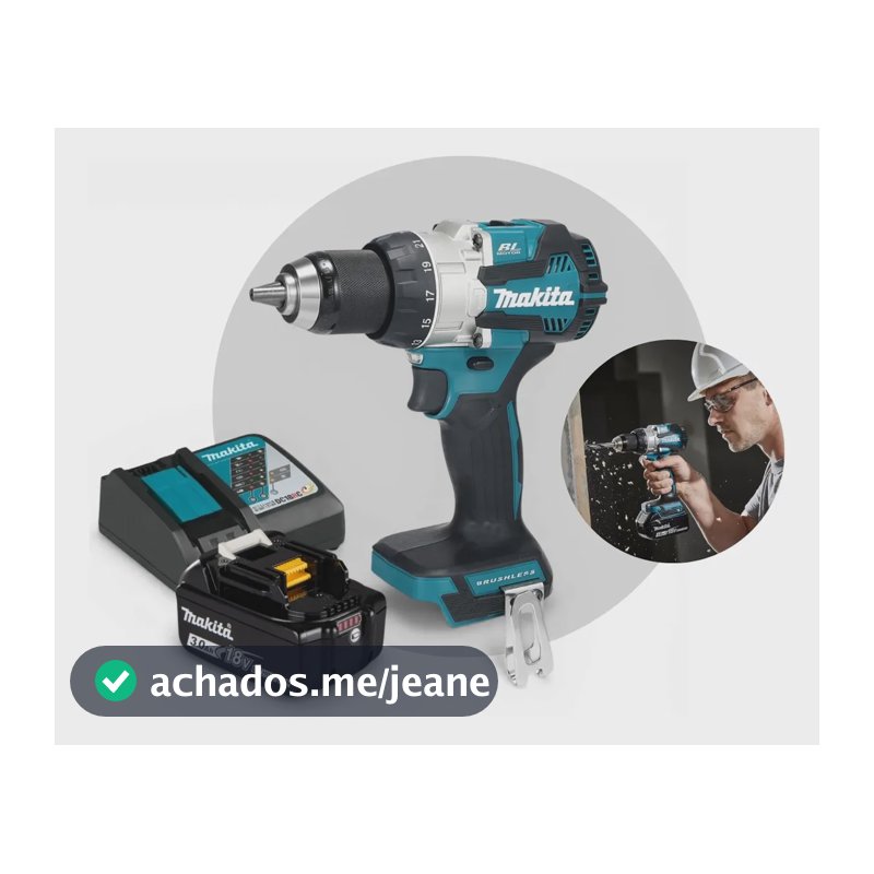 Furadeira Parafusadeira Imp Makita Dhp489 18v Bat 3ah Carreg Parafusadeira Makita Azul Bateria 18v