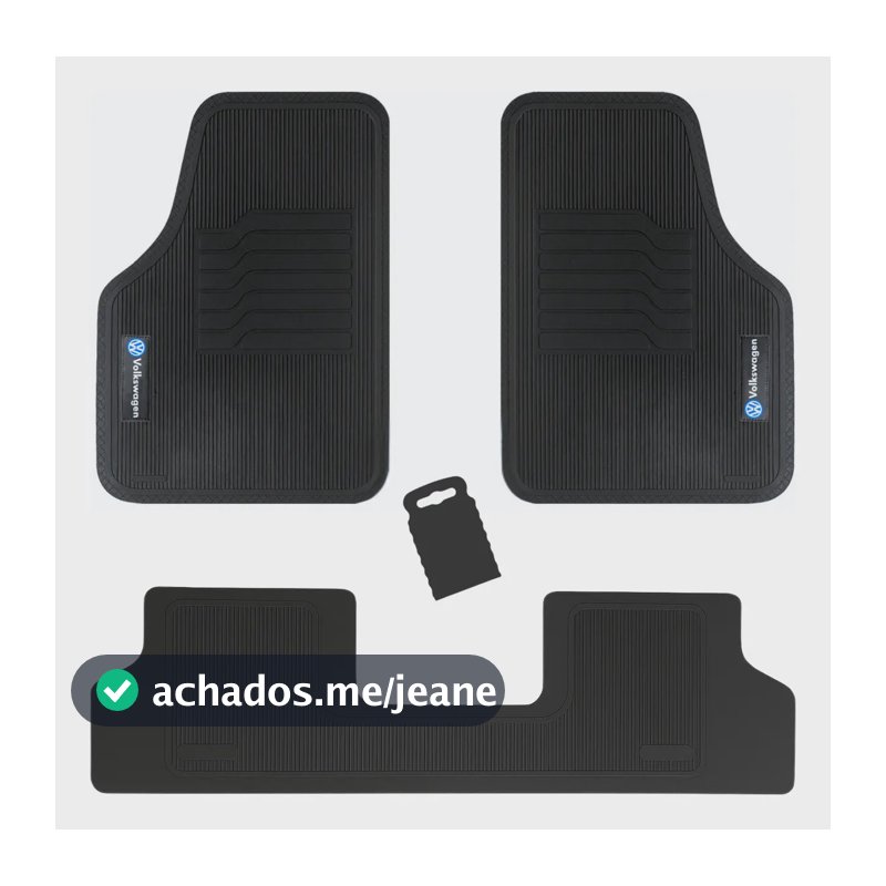 Jogo Tapete Personalizado Carro Borracha Volkswagen Bordado 3 Peças Spacefox 2006 A 2013