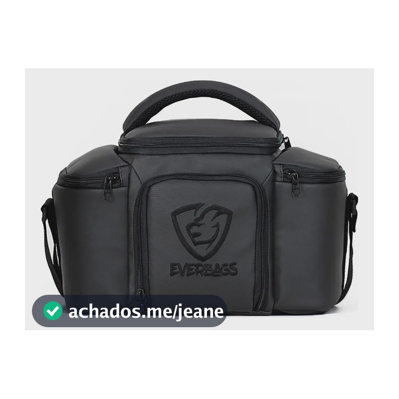 Bolsa Térmica Fitness Marmita Lacheira Academia Top Preto Pt Desenho do tecido Liso