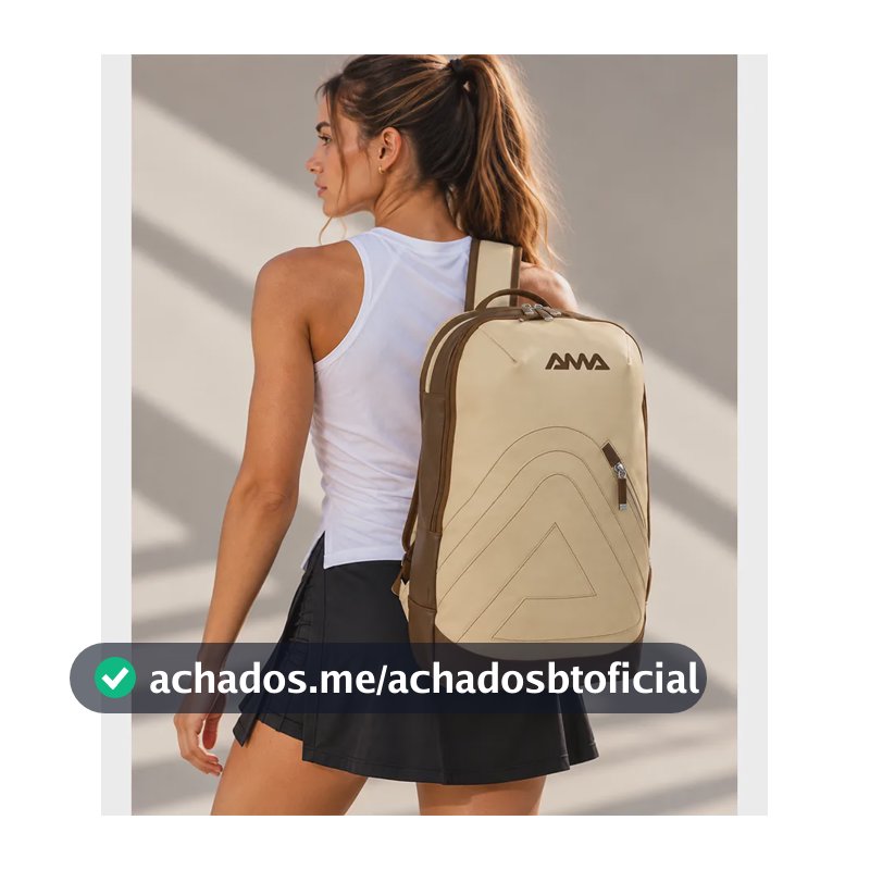 Nova Mochila Raqueteira Ama Sport Supreme Bege Beach Tennis Supreme Kronos