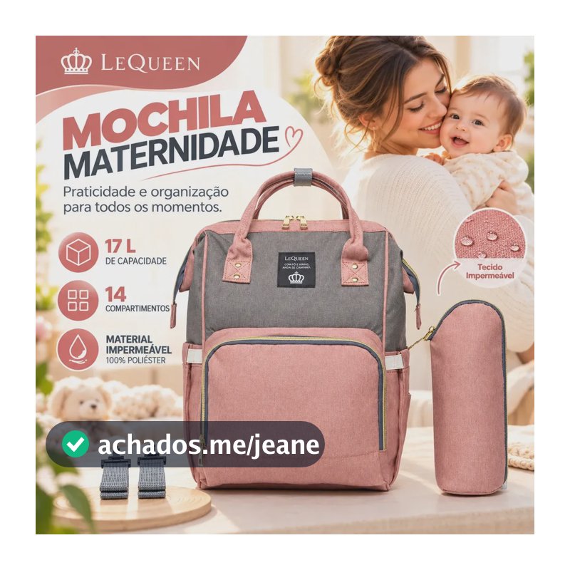 Mochila Bolsa Maternidade Lequeen Saquinho Maternidade Personalizado E Multifuncional Bolsa Feminina De Estilo Arte Com Frasqueira Para Bebe E Bolsa Termica Para Mamadeira Cor Rosa