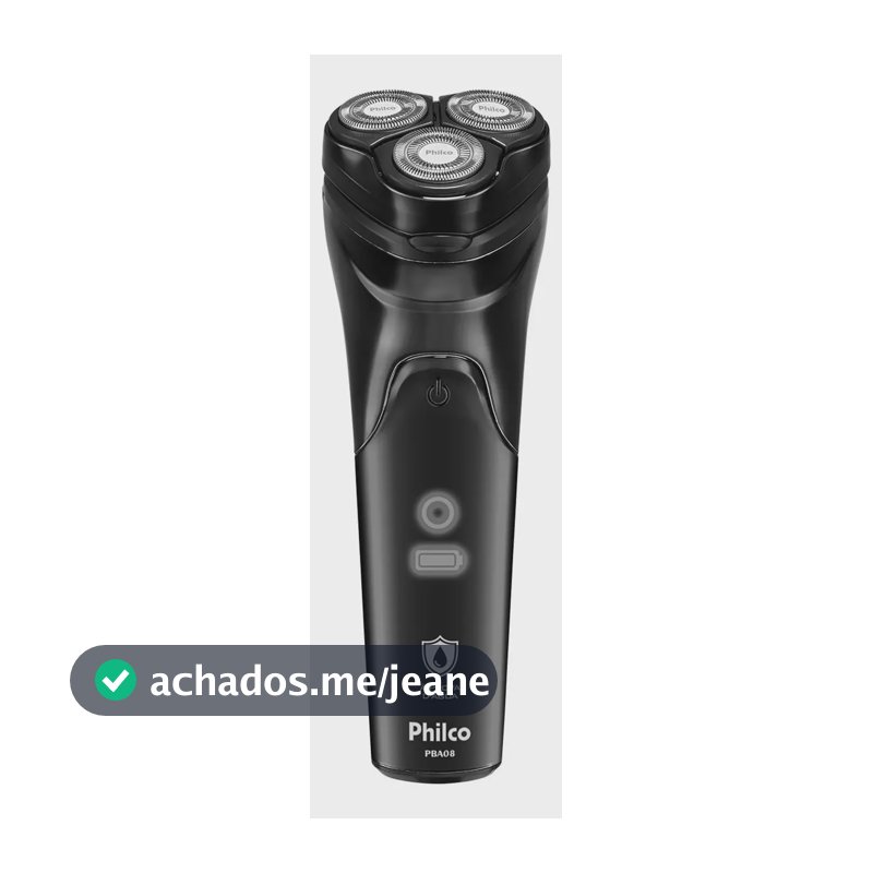 Barbeador Elétrico Pba08 À Prova Dágua Bivolt Philco Preto