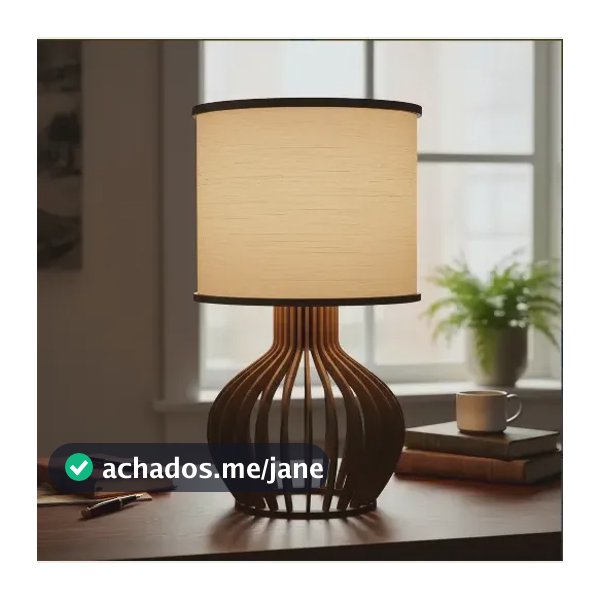 Abajur de Mesa Authentic Pama Decor Rússia P Madeira Imbuia Bivolt