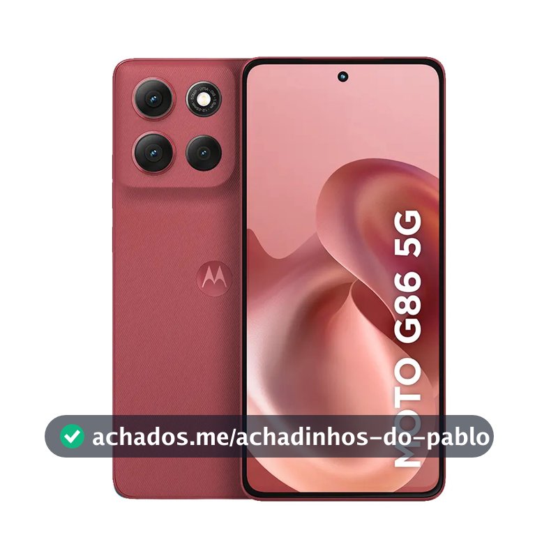 Smartphone Motorola Moto G86 5g - 256gb 8gb Ram+16gb Ram Boost, Tela 1.5k Poled, 50mp Sony Camera Ois Moto Ai, Videos Em 4k, Ip68 + Ip69 - Vermelho