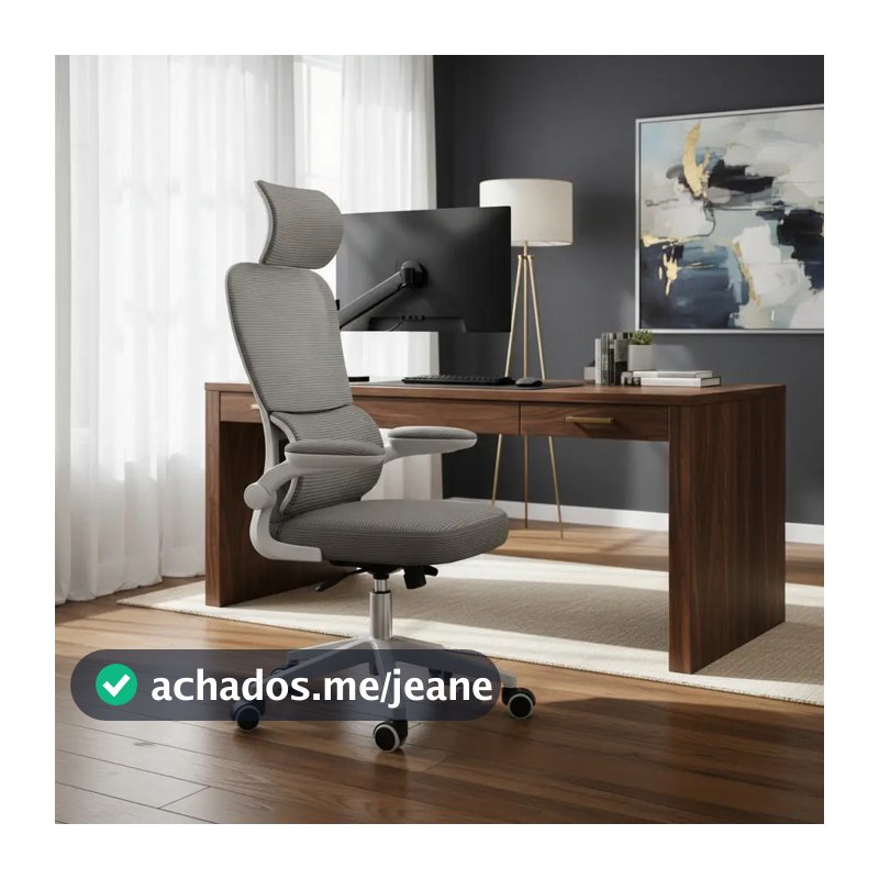 Cadeira Escritório Ergonômica Genebra G500 Luvinco Cor Cinza Com Suporte Lombar Estofado Mesh