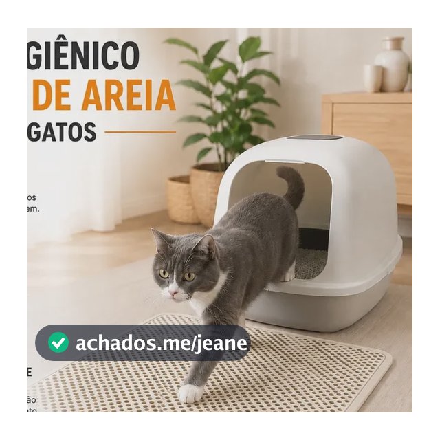 Tapete Higiênico P/gatos Coletor De Areia Grande 100x60cm Offwhite