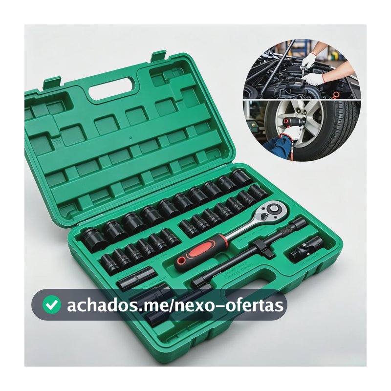 Kit Jogo Chave Ferramentas Catraca Soquete 32 Pçs Com Maleta