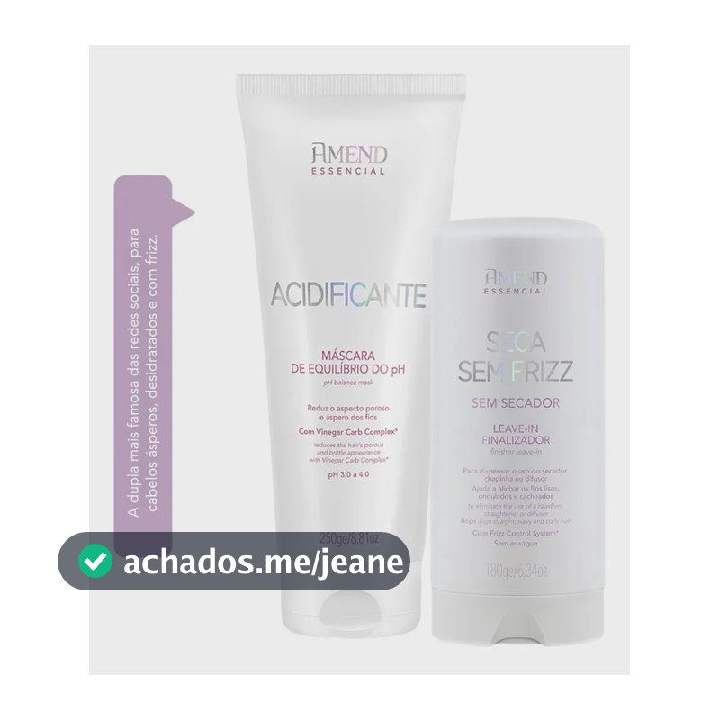 Kit Seca Sem Frizz + Acidificante | Amend Essencial