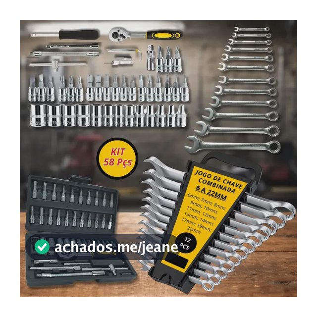 Kit Ferramentas Chaves Combinadas Jogo De Chave Soquete Jogo Completo 58 Peças Ferramentas Profissional