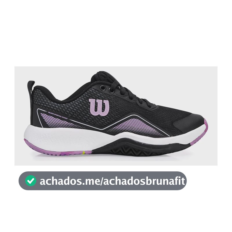 Tênis Wilson Court P/ Jogar Tennis Feminino Original Oferta Preto/lilas/vd Cítrico Liso 35