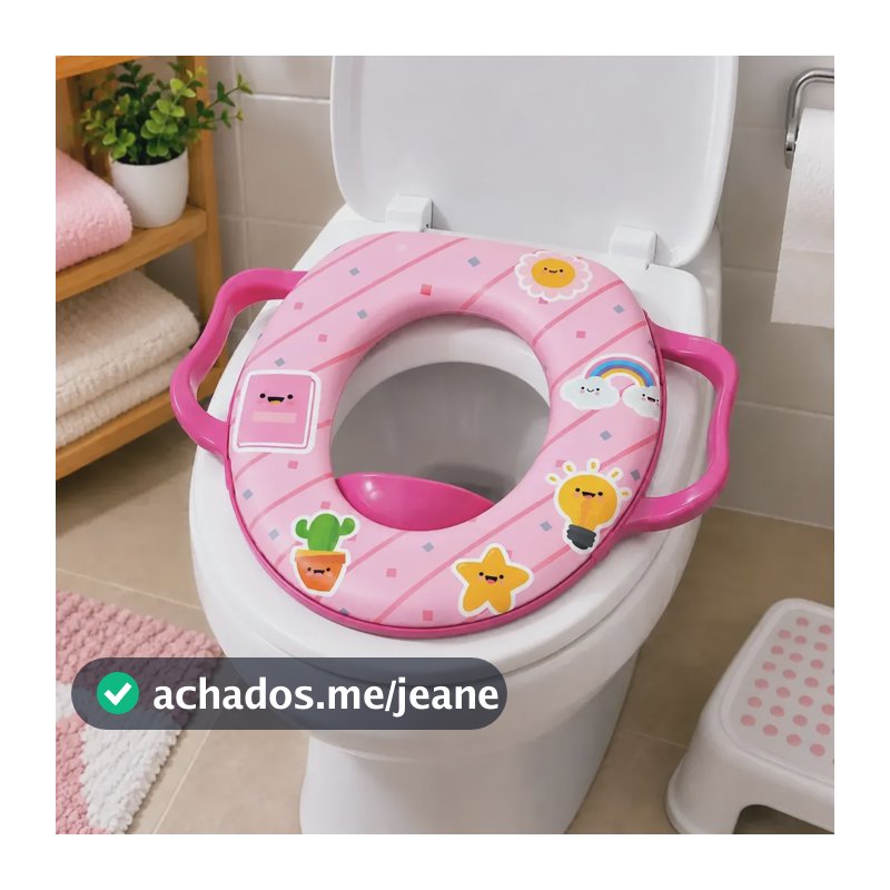 Assento Redutor Privada Infantil Almofadado Com Alça Rosa Aleatório