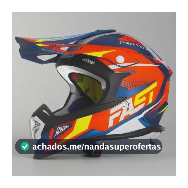 Capacete Motocross Pro Tork Fast Fantasy Azul/laranja