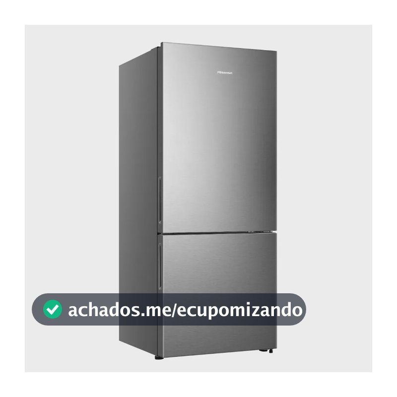 GELADEIRA HISENSE FROST FREE INVERSE 417L BOTTOM FREEZER RB422 INOX