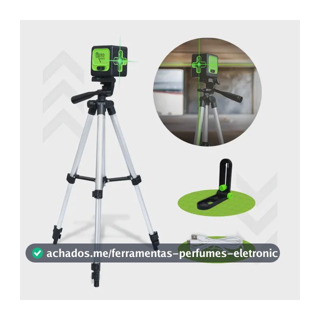 Nível a Laser Verde 2 Linhas Com Tripé Para Profissional Autonivelante