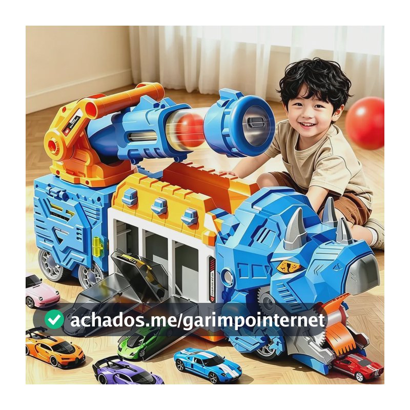 Brinquedo Caminhão Dinossauro Que Engole Carros Con Lançado,Azul