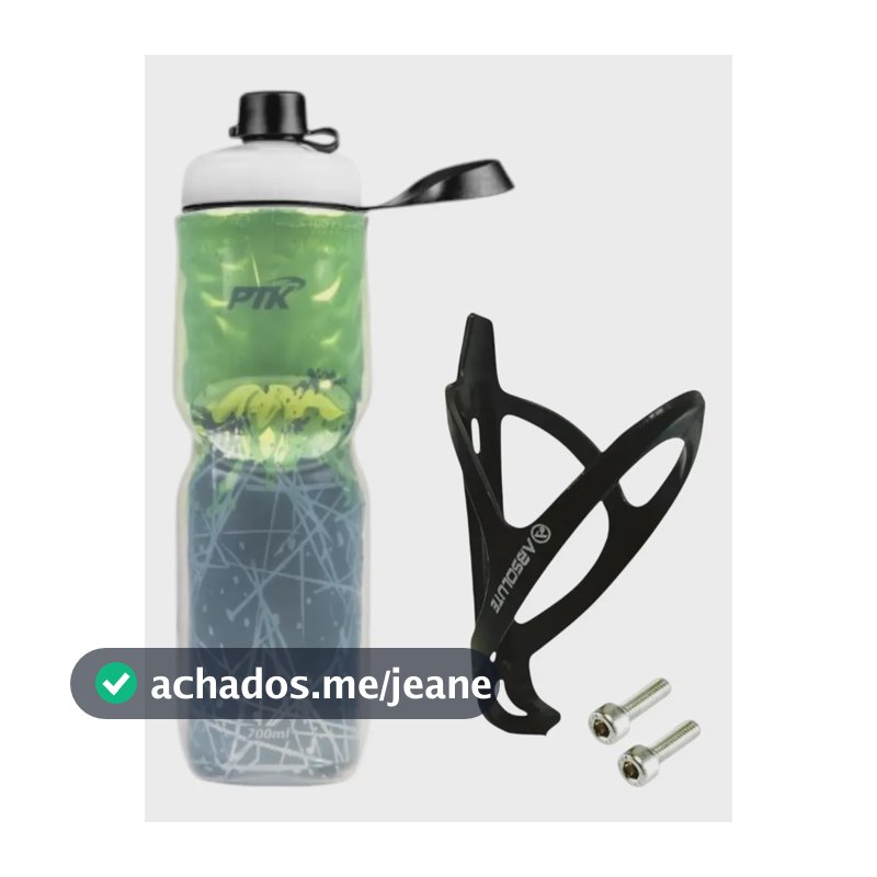 Garrafa Caramanhola Térmica P/ Bicicleta 700ml C/ Suporte Ab Cor cold Verde