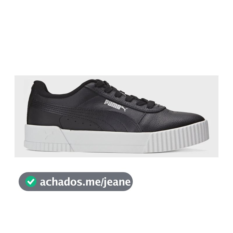 Tênis Casual Feminino Carina Lux Puma Preto E Branco Liso 39