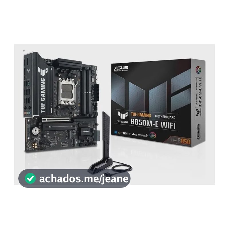 Placa Mãe Asus TUF-Gaming B850M-E WIFI, Chipset B850, AMD AM5, MATX, DDR5, Wi-Fi 6E, Bluetooth, Preto