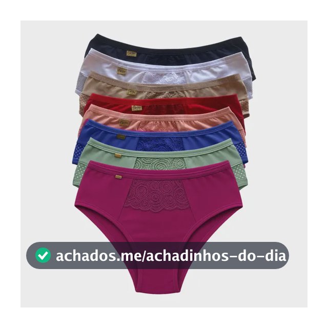 Kit 5 Calcinha Feminina Cintura Alta Cós Alto Conforto
