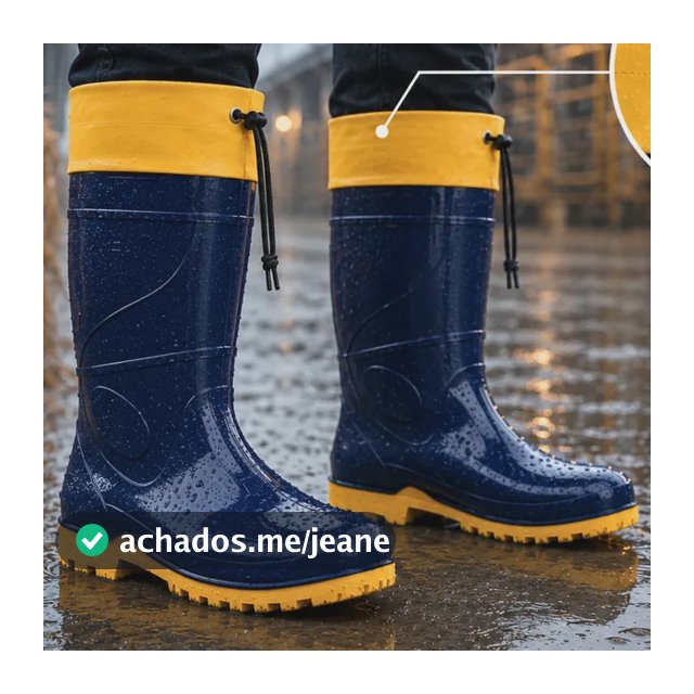Bota Galocha Impermeável Borracha Pvc Cano Longo Sola Amarel