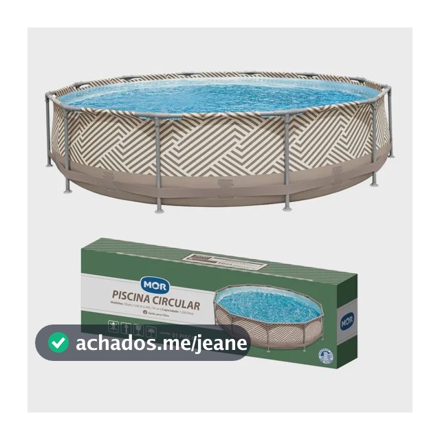 Piscina Estrutural Redonda Mor 7200 Litros Cinza
