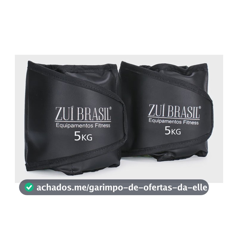 Caneleira Tornozeleira Peso 5kg Profissional Academia Par Preto