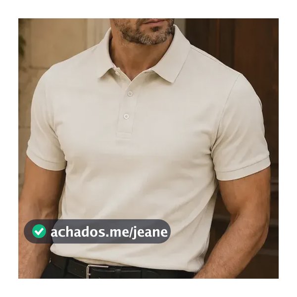 Camisa Polo Masculina Piquet Slim Manga Curta Off White P