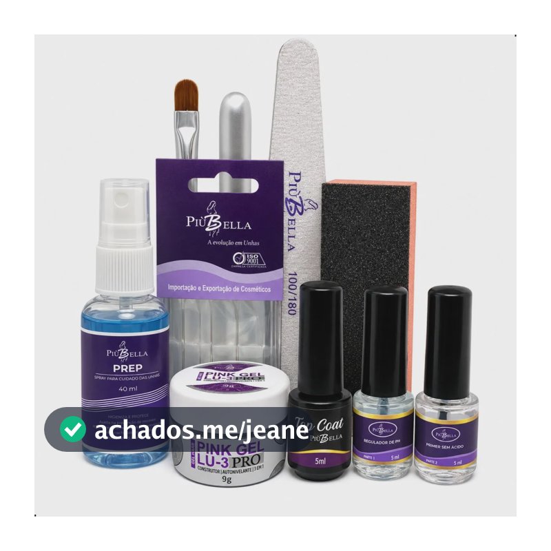Unhas De Gel E Fibra De Vidro Piu Bella Kit Mini Completo Kit Mini Piubella
