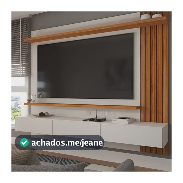Painel Tv 70 Polegadas Christiania Ripado Cinamomo/off White Cor Bege