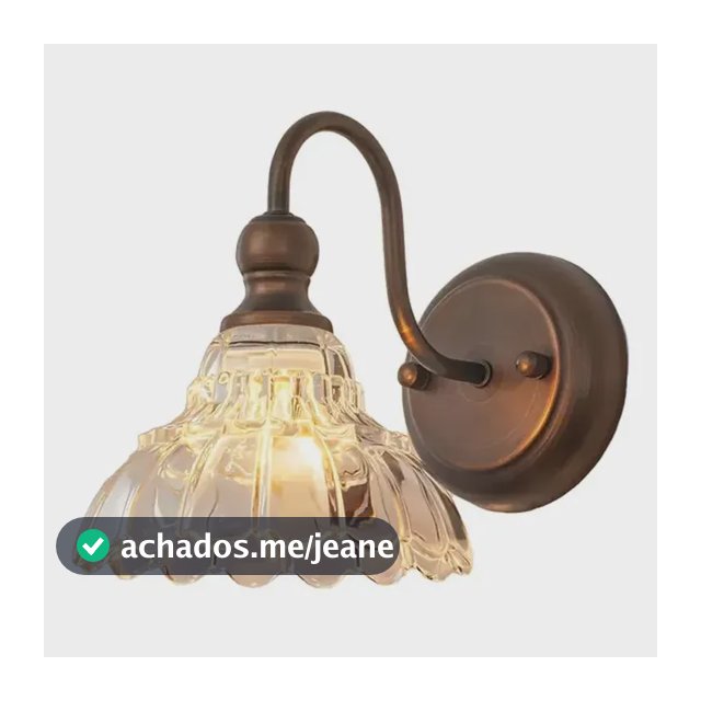 Luminária De Parede Vintage Com Abajur De Vidro Floral E14 220v