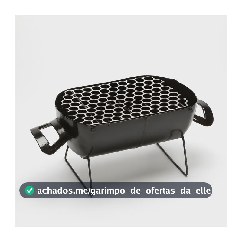 Churrasqueira Móvel A Carvão Portátil para Família, em Aço Inox com Grelha de 22 cm