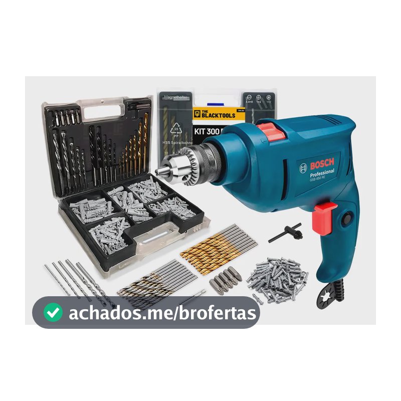 Furadeira De Impacto Bosch GSB 450 RE 450W 10mm Com Brocas e Buchas