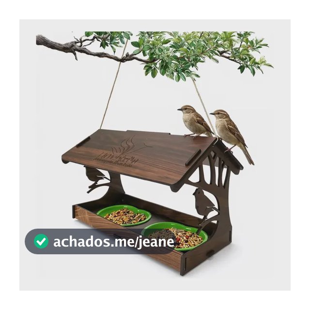 Comedouro De Varanda P/ Pássaros Duplo Suspenso Livre Birds