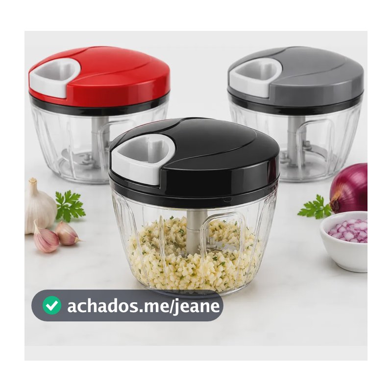 Kit 2 Processador Triturador Moedor Alimentos Manual Alho Variado Manual