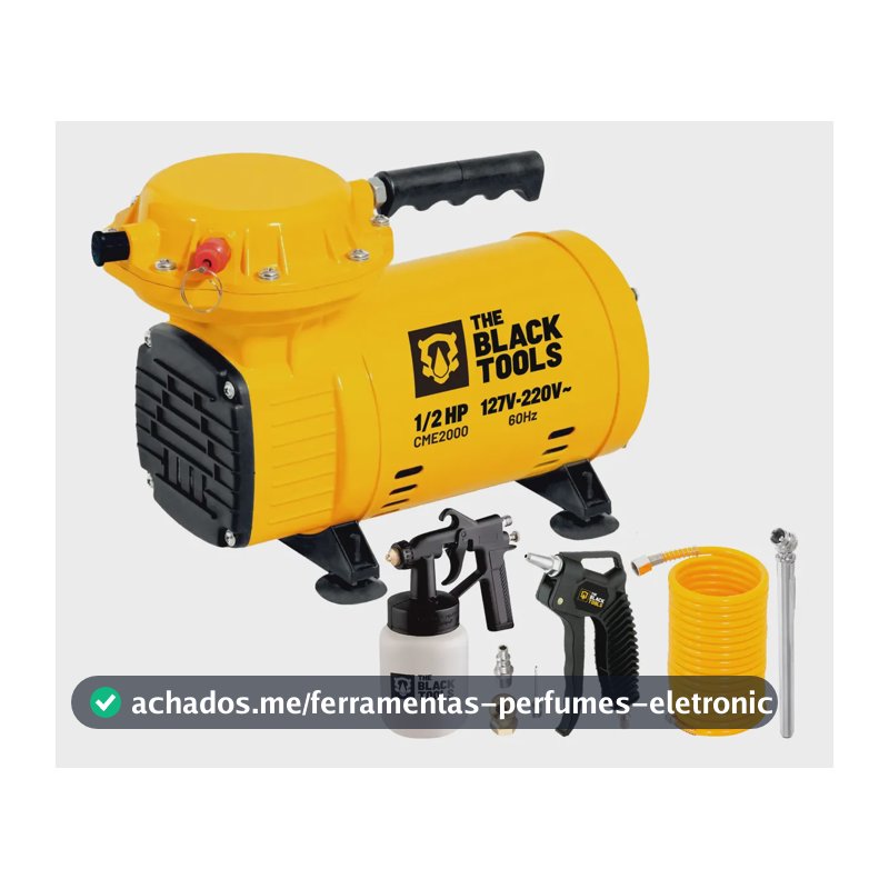 Compressor De Ar Direto Elétrico Pintura 1/2 Hp Bivolt Amarelo 127/220v 60hz