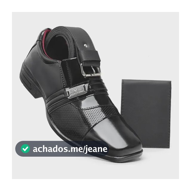 Kit Sapato Masculino Social Carteira E Cinto