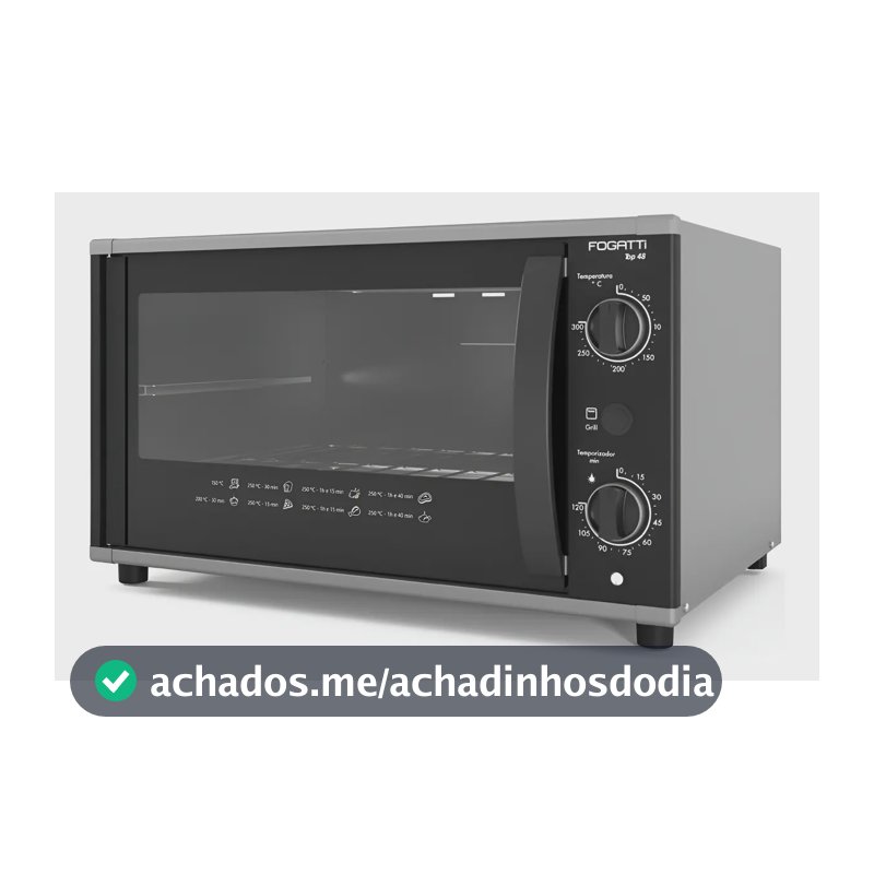 Forno De Banca Elétrico Top48 Fogatti 48 Litros Black 220v 220v Preto