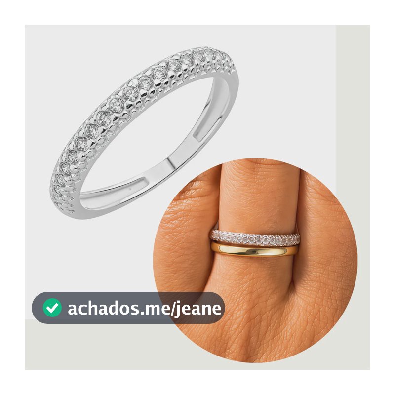 Anel Aparador De Alianca Prata 925 Micro Zirconias